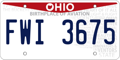 OH license plate FWI3675