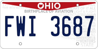 OH license plate FWI3687