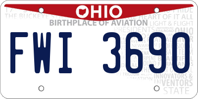 OH license plate FWI3690