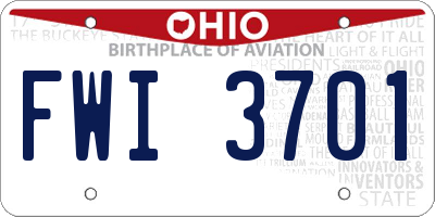 OH license plate FWI3701