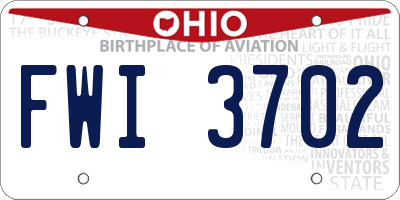 OH license plate FWI3702