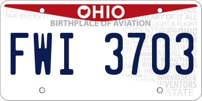 OH license plate FWI3703