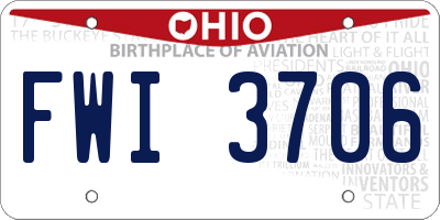 OH license plate FWI3706