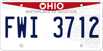 OH license plate FWI3712