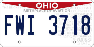 OH license plate FWI3718