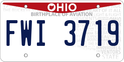 OH license plate FWI3719