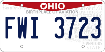 OH license plate FWI3723