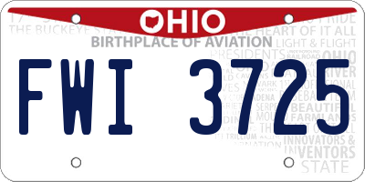 OH license plate FWI3725