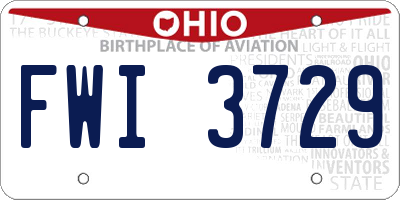 OH license plate FWI3729