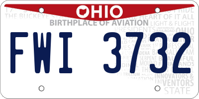 OH license plate FWI3732