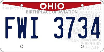 OH license plate FWI3734