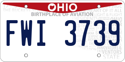 OH license plate FWI3739