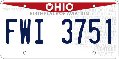 OH license plate FWI3751