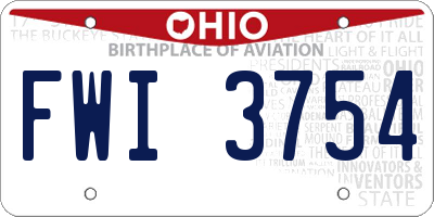 OH license plate FWI3754