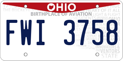OH license plate FWI3758