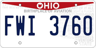 OH license plate FWI3760