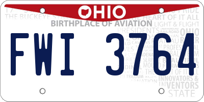 OH license plate FWI3764