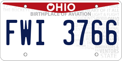 OH license plate FWI3766