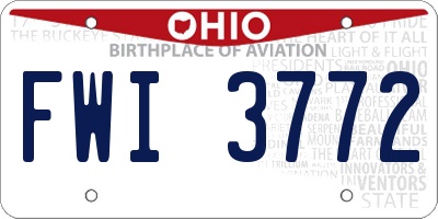 OH license plate FWI3772