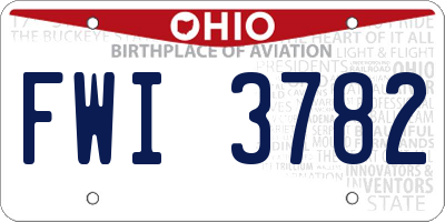 OH license plate FWI3782