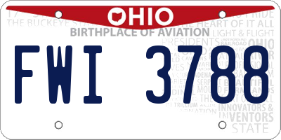OH license plate FWI3788