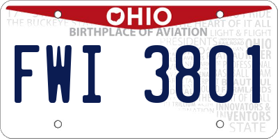 OH license plate FWI3801