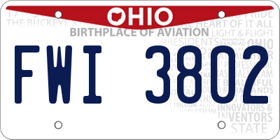 OH license plate FWI3802