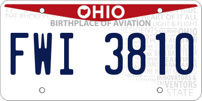 OH license plate FWI3810