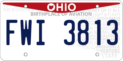 OH license plate FWI3813