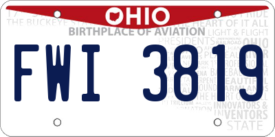 OH license plate FWI3819