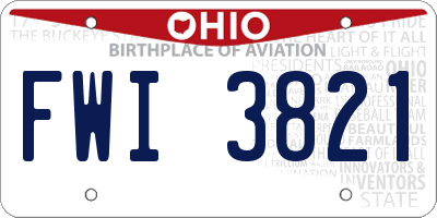 OH license plate FWI3821