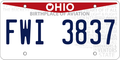 OH license plate FWI3837