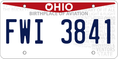 OH license plate FWI3841