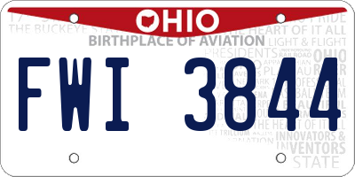 OH license plate FWI3844