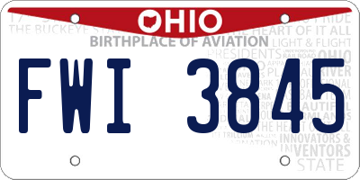 OH license plate FWI3845