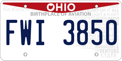 OH license plate FWI3850