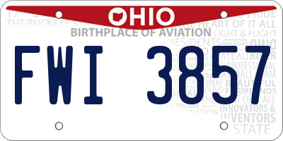 OH license plate FWI3857