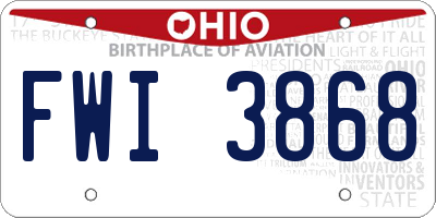 OH license plate FWI3868