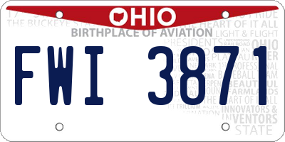 OH license plate FWI3871