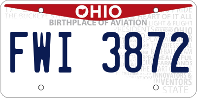 OH license plate FWI3872
