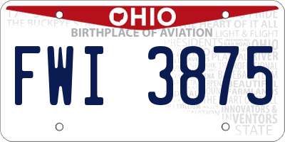 OH license plate FWI3875