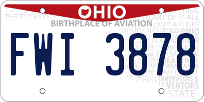 OH license plate FWI3878