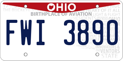 OH license plate FWI3890
