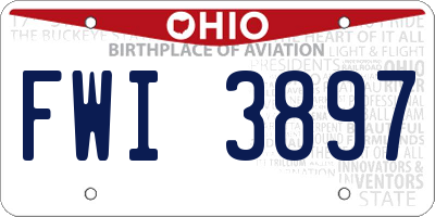 OH license plate FWI3897