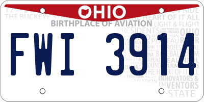 OH license plate FWI3914