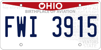 OH license plate FWI3915