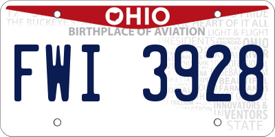 OH license plate FWI3928
