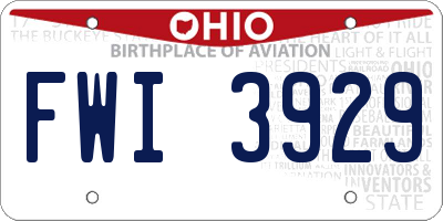 OH license plate FWI3929