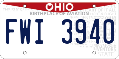 OH license plate FWI3940