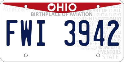 OH license plate FWI3942